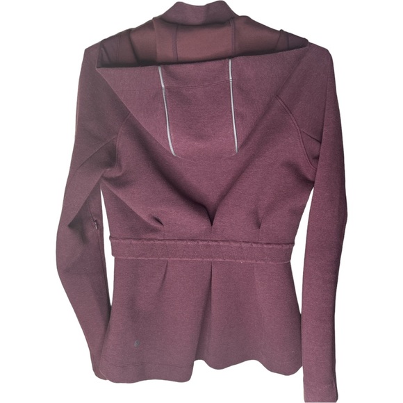 LULULEMON Burgundy Hooded Full Zip Jacket Size 4 - Picture 2 of 16